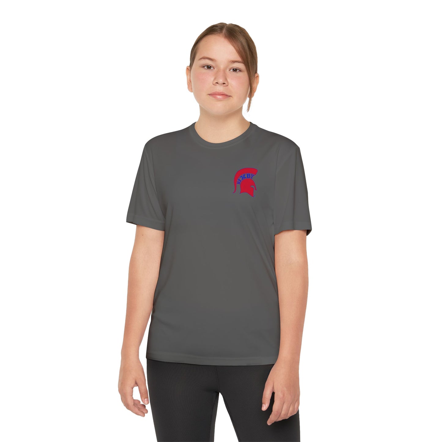 Spartan Red Logo Youth Sport-Tek Tee