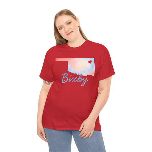 Bixby OK Heart Watercolor Gildan Tee