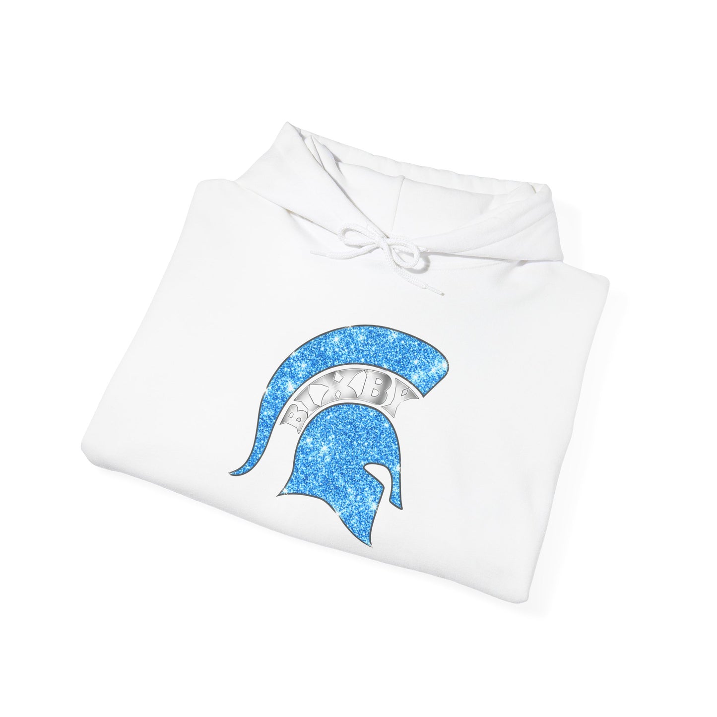 Bixby Spartan Blue Helmet Bling Gildan Hoodie