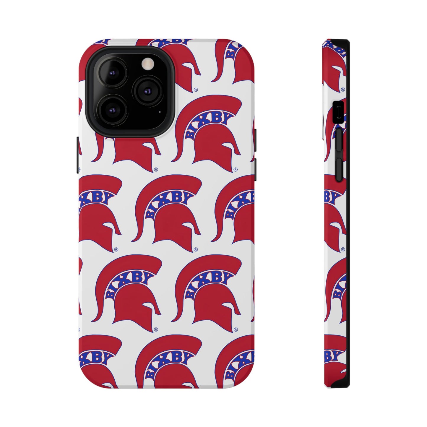 Bixby Spartan Red Logo Impact Resistant iPhone Case
