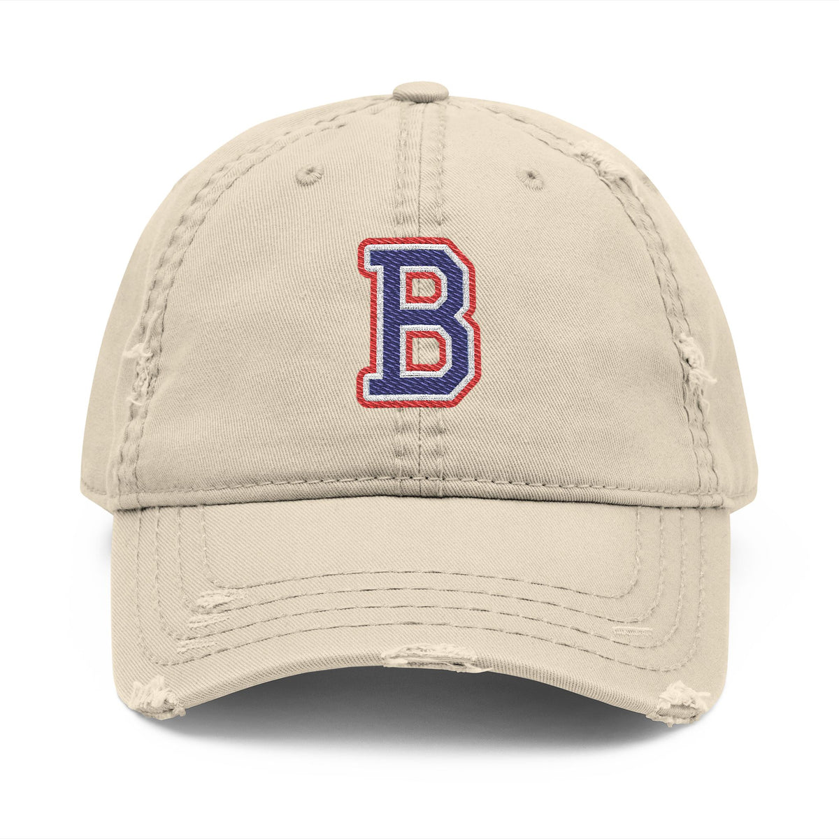 Bixby Spartans Distressed Dad Hat, Embroidered Varsity B