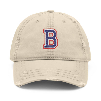 Bixby Spartans Distressed Dad Hat, Embroidered Varsity B
