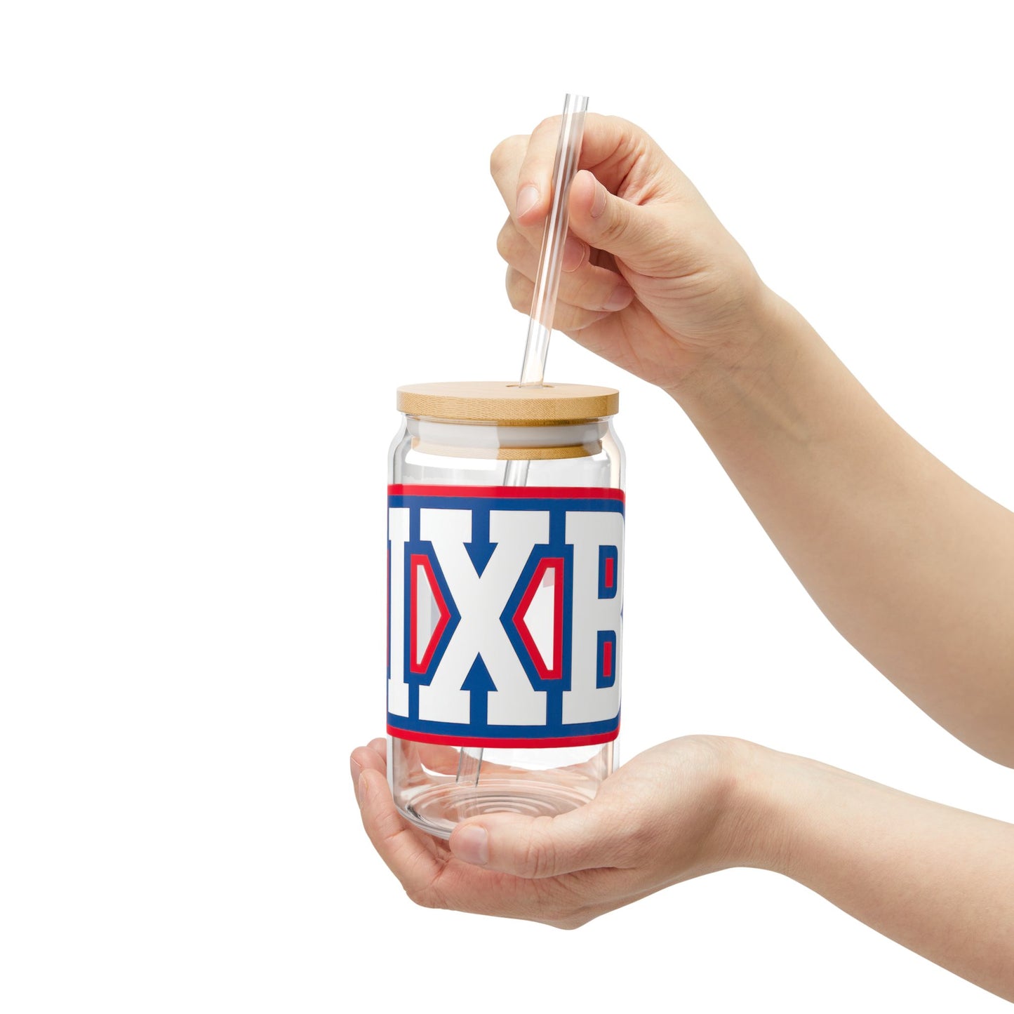 Bixby Athletic Letter Sipper Glass, 16oz