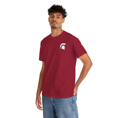 Spartan White Logo Gildan Tee