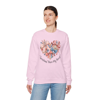 Spartans Have My Heart Floral Gildan Sweatshirt