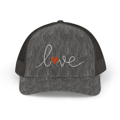 Love Script Snapback Trucker Cap | Sparkle Heart Embroidery