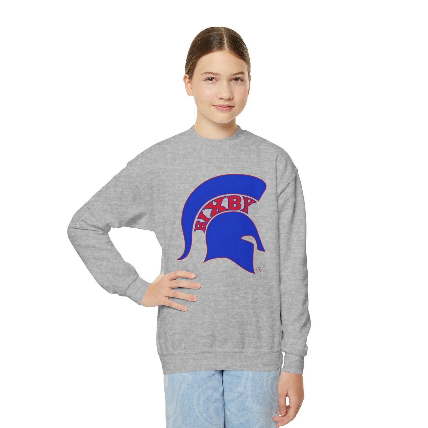 Spartan Blue Logo Youth Gildan Sweatshirt