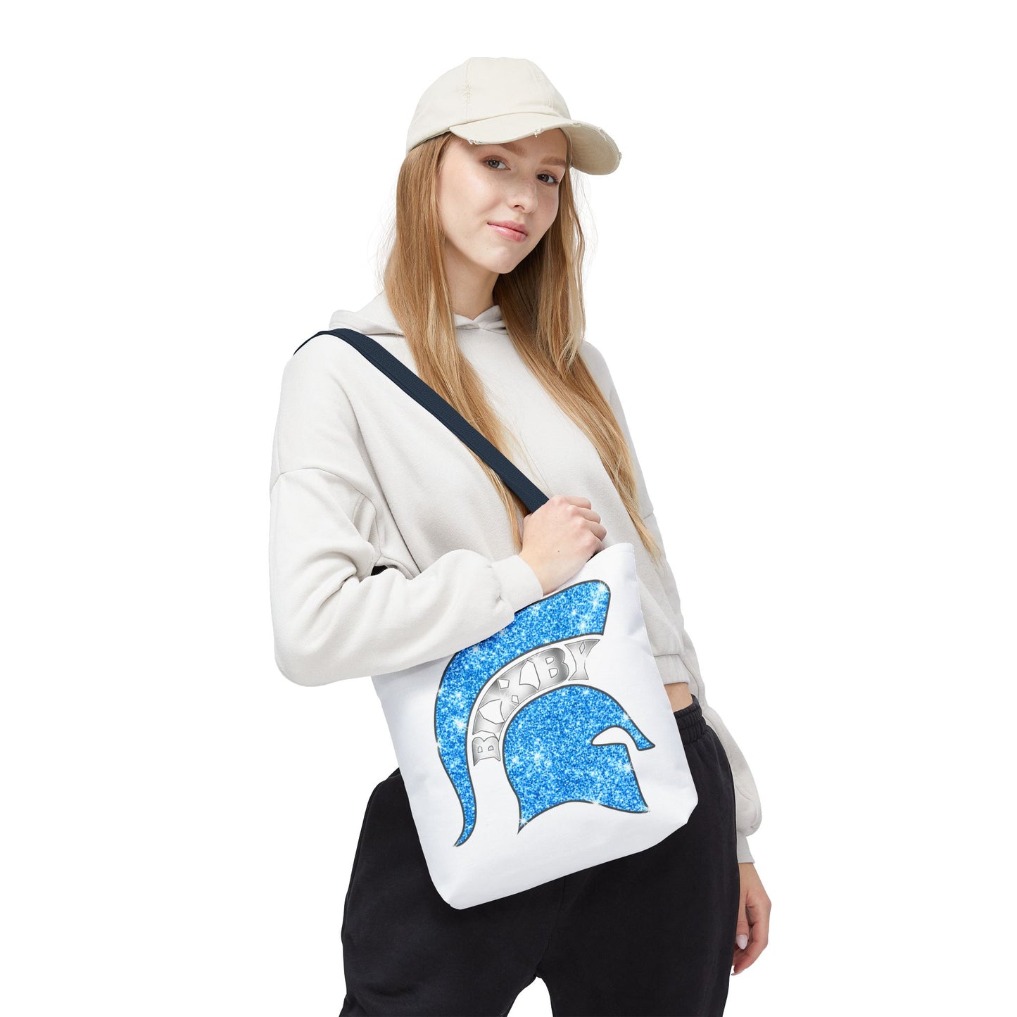Bixby Spartans Blue Bling Polyester Tote Bag