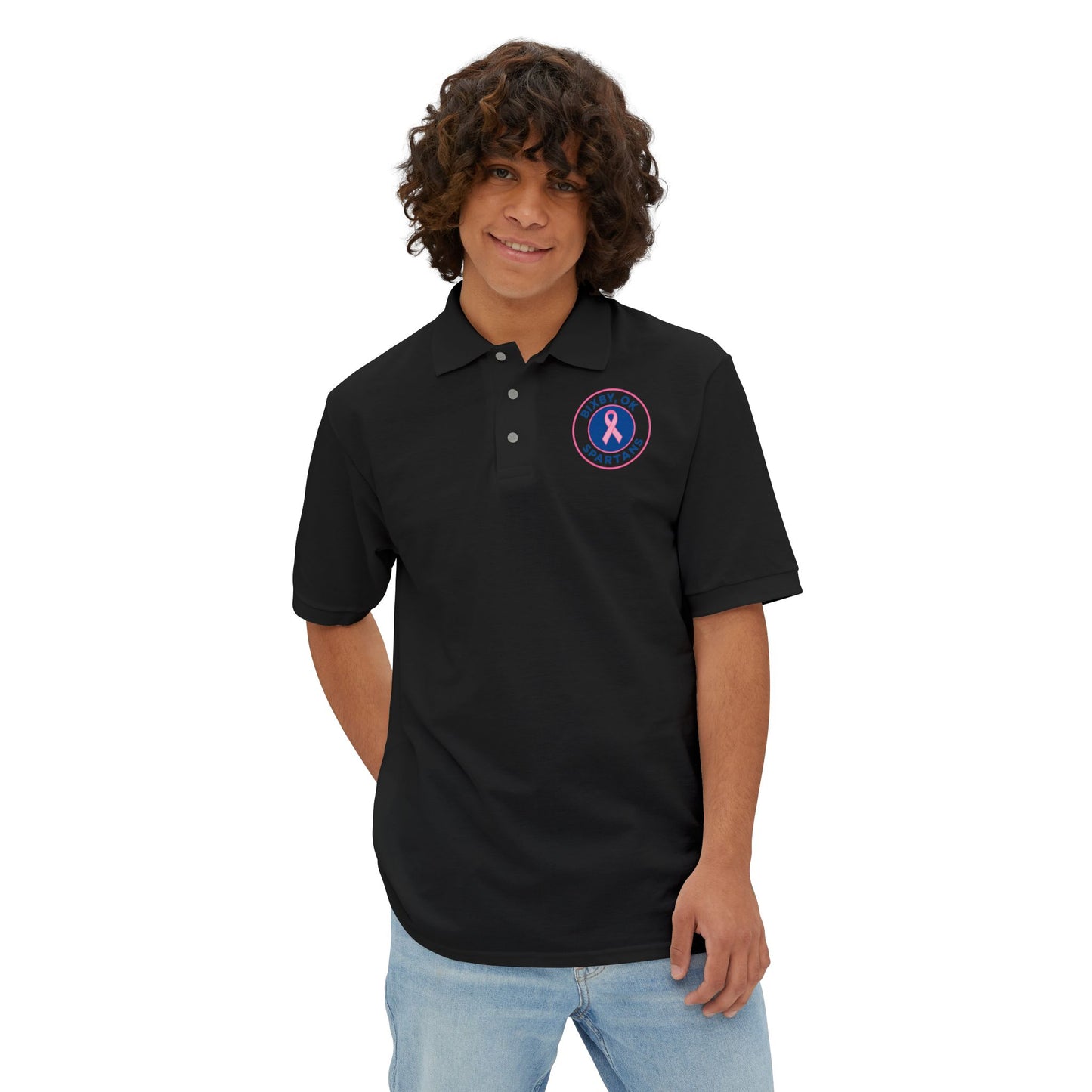 Spartan Men's Breast Cancer Awareness Polo