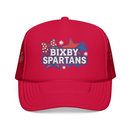 Bixby Spartans Cheer Embroidered Foam Trucker Hat