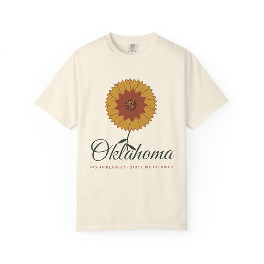 Indian Blanket Garden Script Oklahoma Tee | Comfort Colors