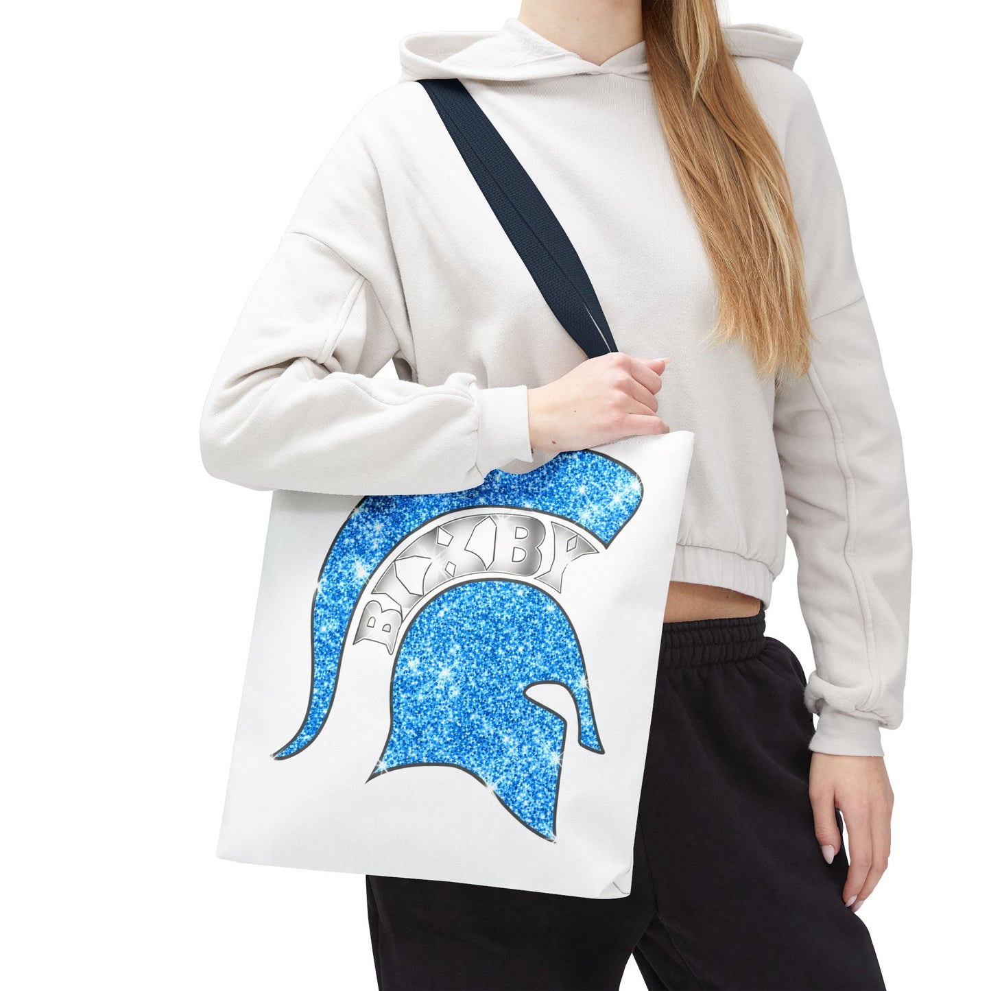 Bixby Spartans Blue Bling Polyester Tote Bag