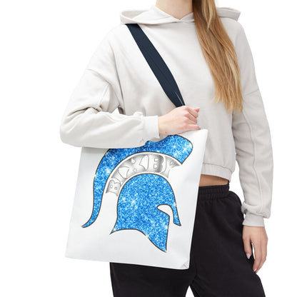 Bixby Spartans Blue Bling Polyester Tote Bag