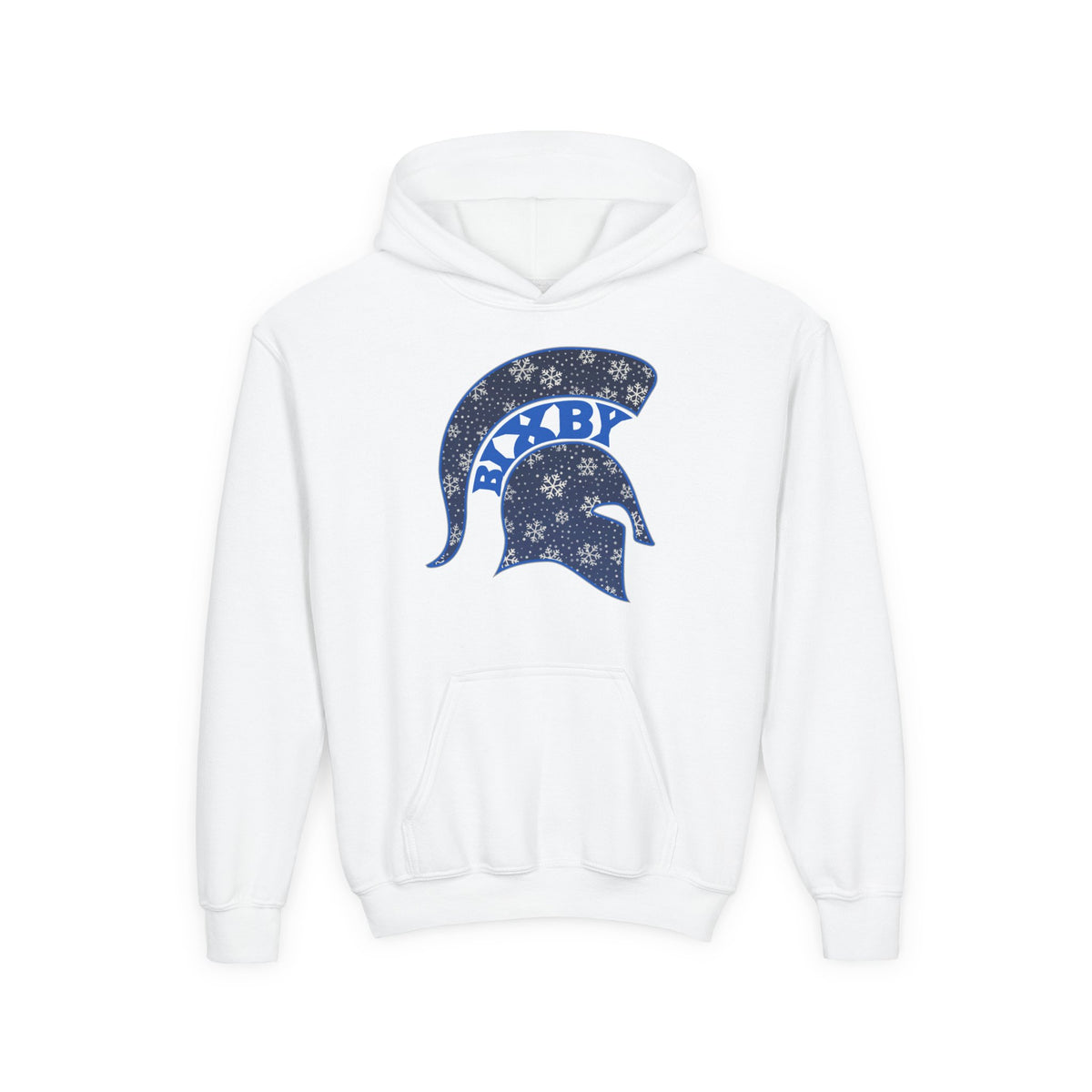 Bixby Spartans Snowflake Helmet Youth Hoodie, Kids Winter