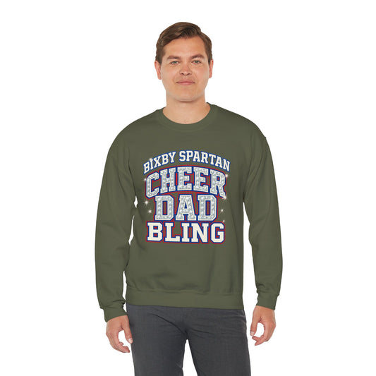 Bixby Spartan Cheer Dad Bling Gildan Sweatshirt
