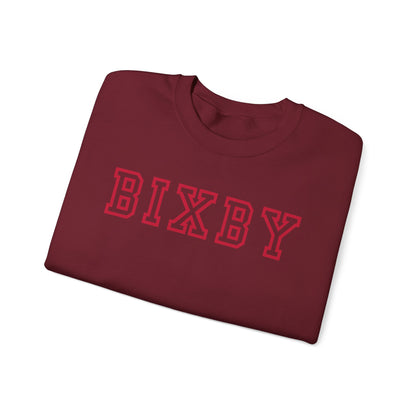 Bixby Block Print Gildan Sweatshirt with Sleeve Logo