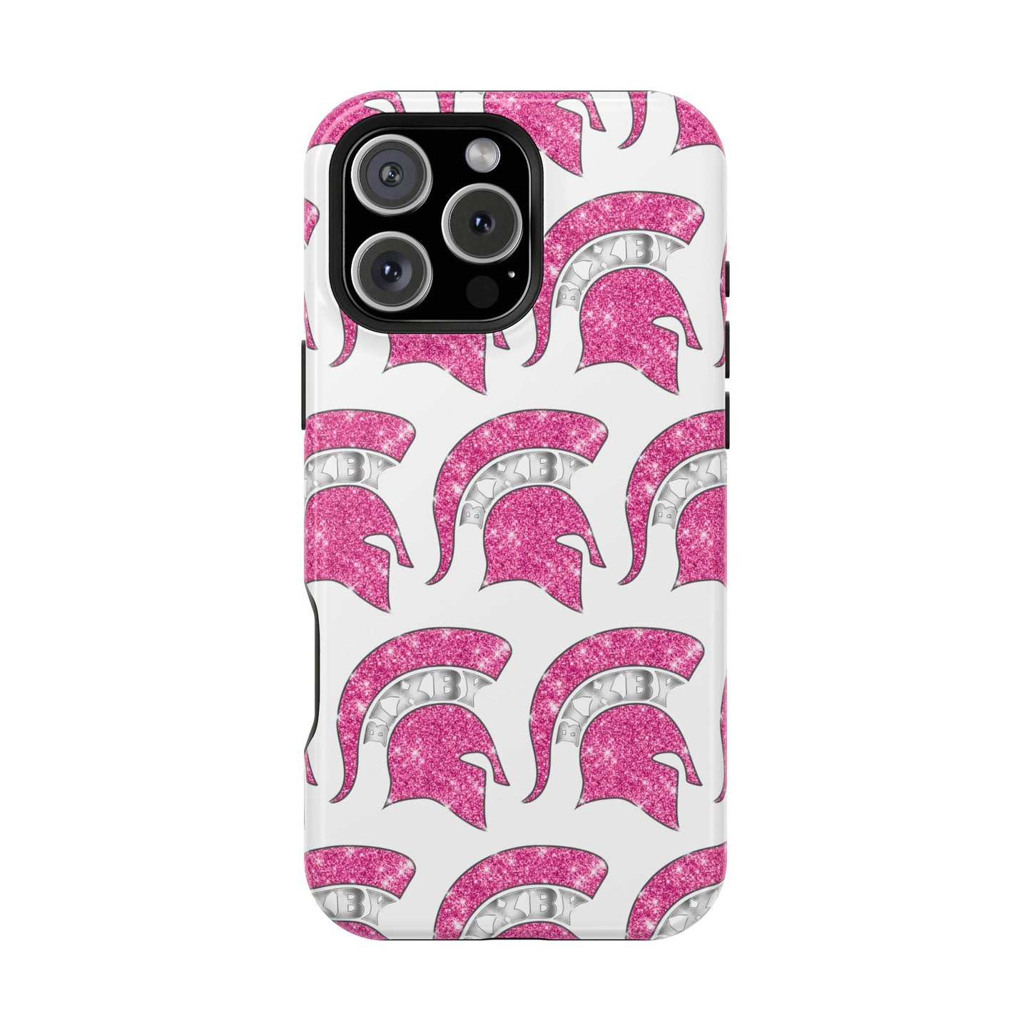 Bixby Spartan Pink Bling Logo Impact Resistant iPhone Case