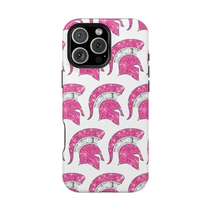 Bixby Spartan Pink Bling Logo Impact Resistant iPhone Case