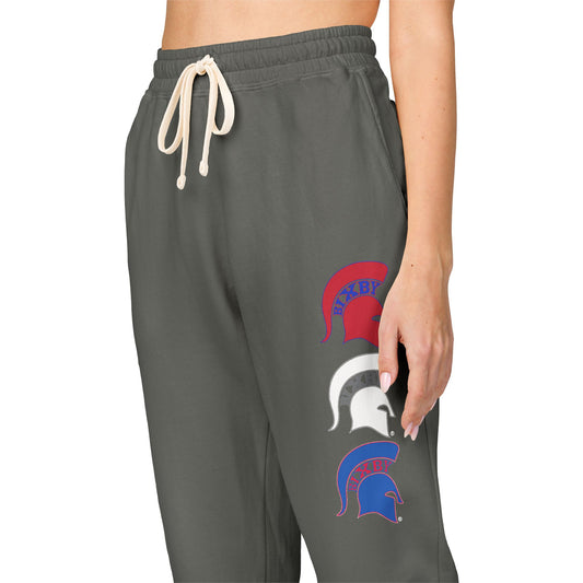 Bixby Spartan Logo Red White & Blue Comfort Colors Sweatpants