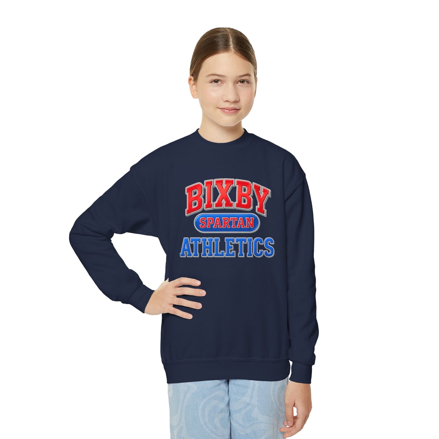 Bixby Spartan Athletics Youth Metallic Gildan Sweatshirt