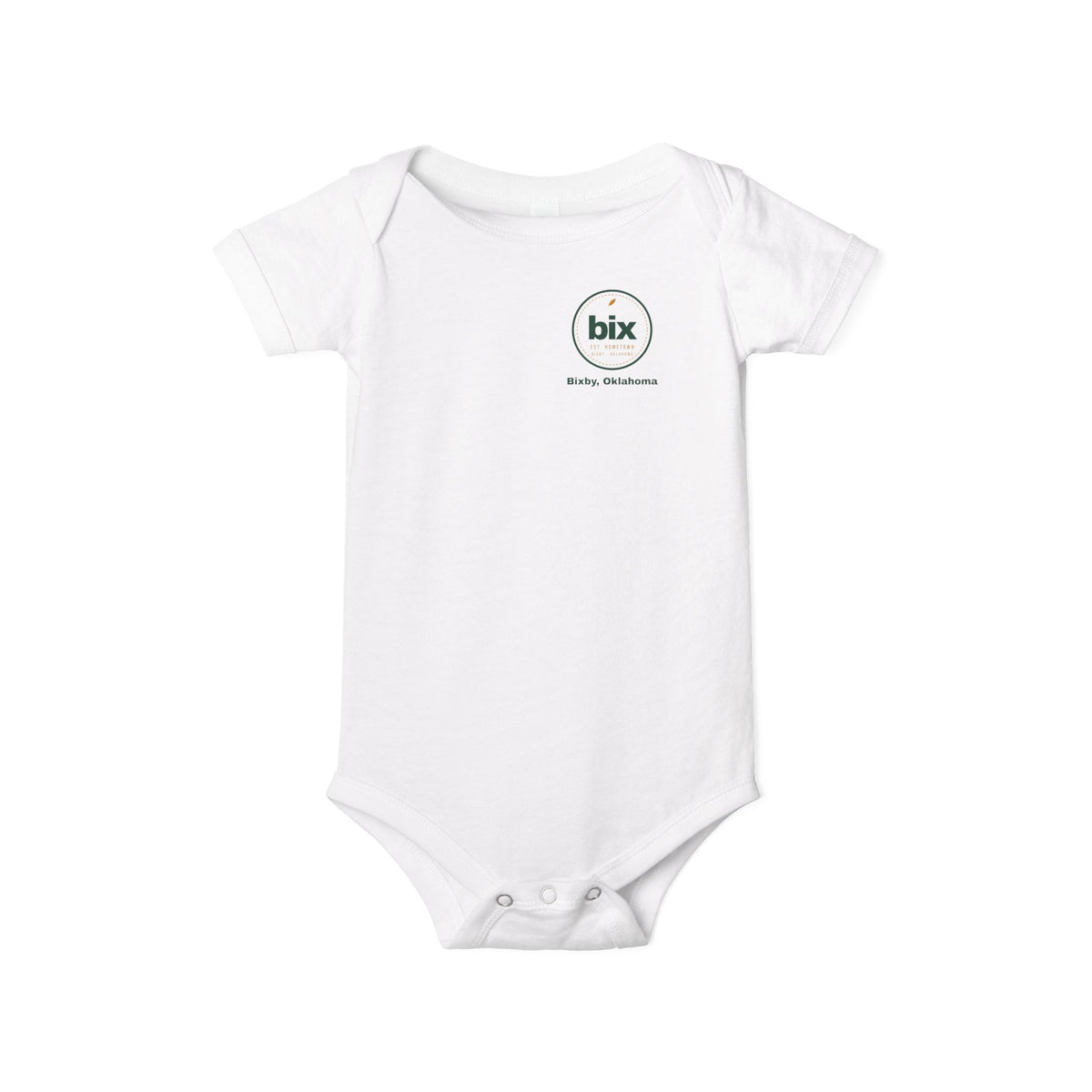 bix Stamp Bixby, Oklahoma Left-Chest Baby Bodysuit