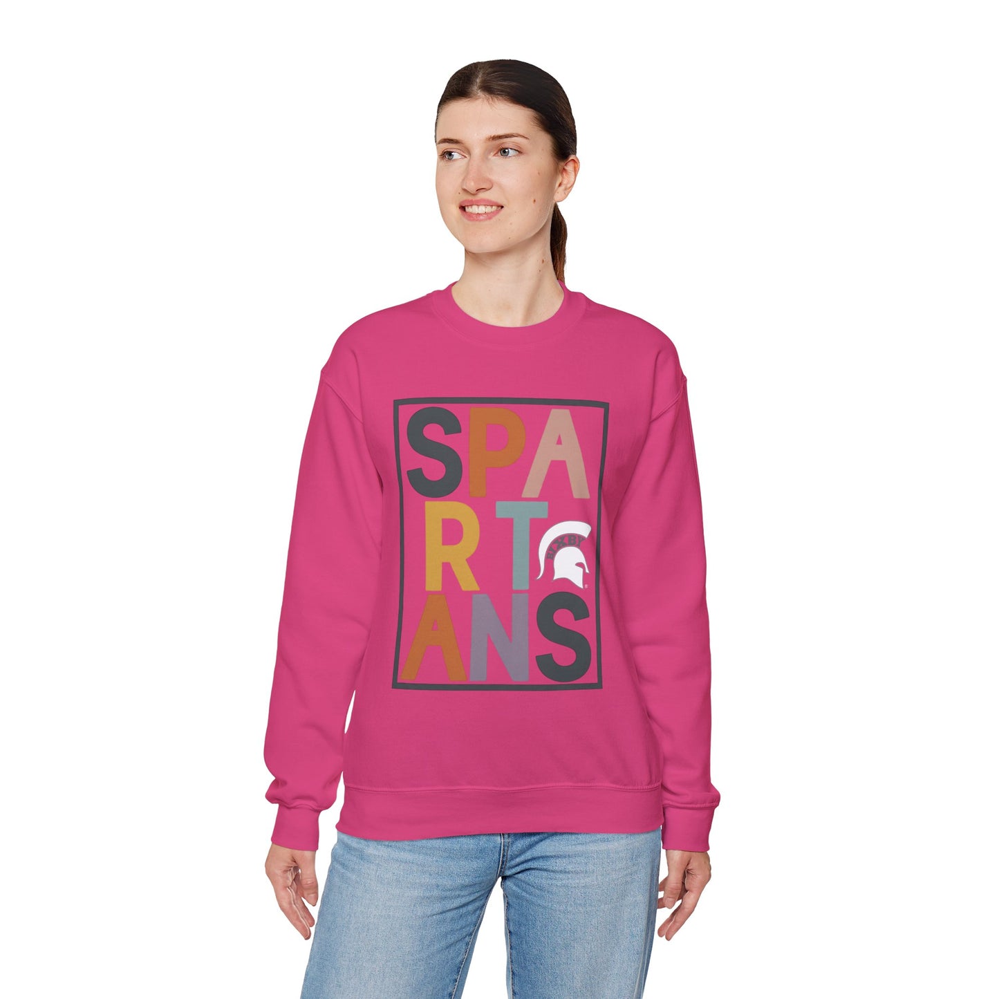 Spartans Block Text Gildan Sweatshirt