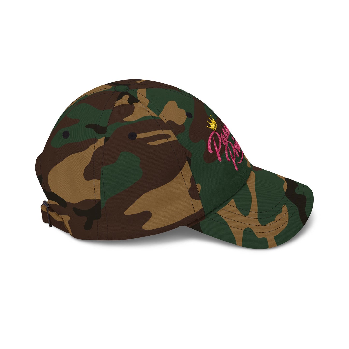 Passenger Princess Dad Cap – Embroidered White Baseball Hat with Pink Script and Crown