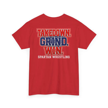 Takedown. Grind. Win. Spartan Wrestling Gildan Tee