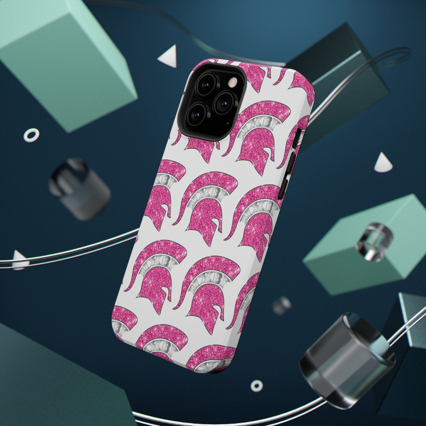 Bixby Spartan Pink Bling Logo Impact Resistant iPhone Case