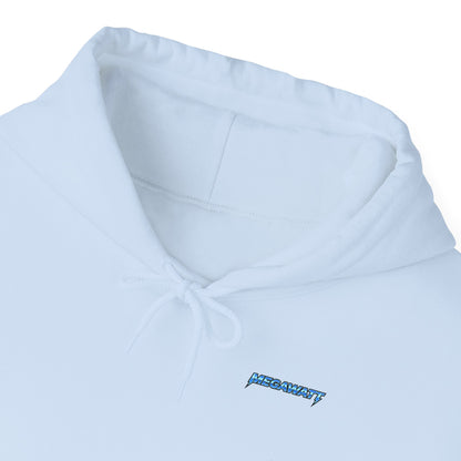 RV Megawatt Hoodie — Retro Camper Graphic Pullover with Sponsor Sleeve Logos