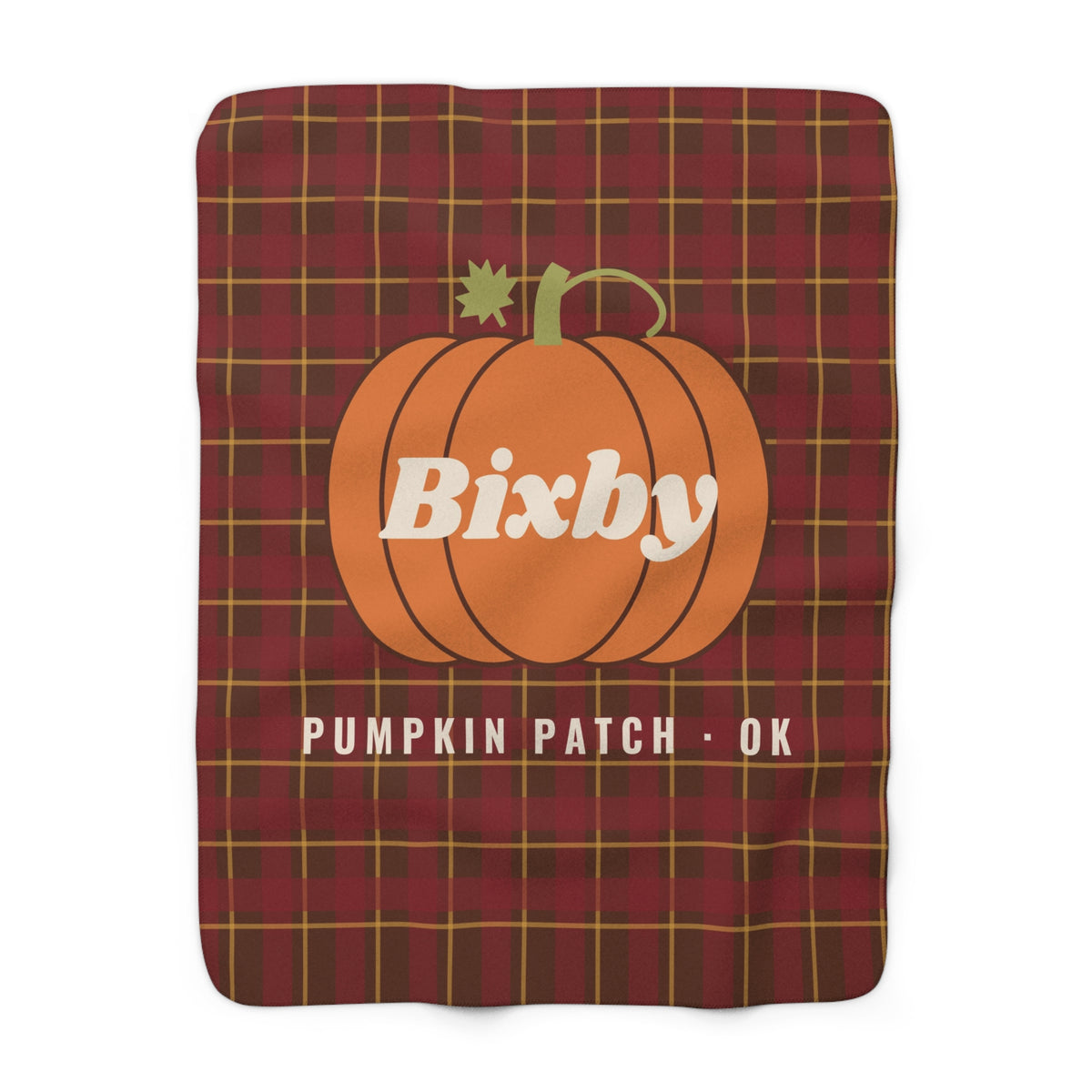 Bixby Pumpkin Patch Plaid Sherpa Blanket