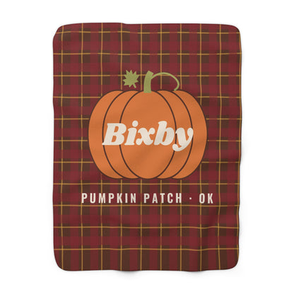 Bixby Pumpkin Patch Plaid Sherpa Blanket