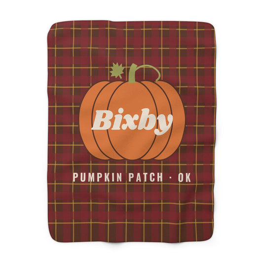 Bixby Pumpkin Patch Plaid Sherpa Blanket