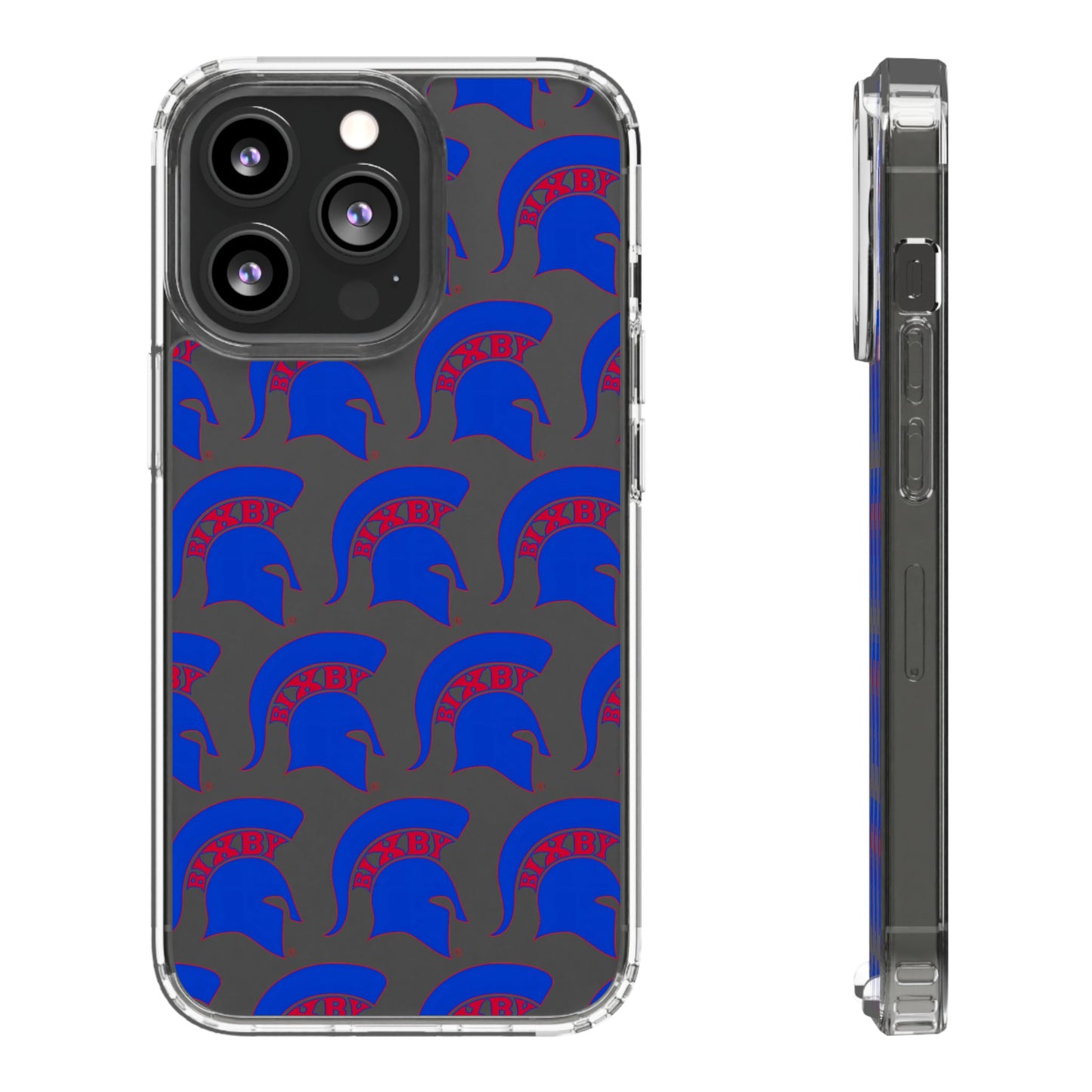 Spartan Blue Logo Clear Apple Phone Case