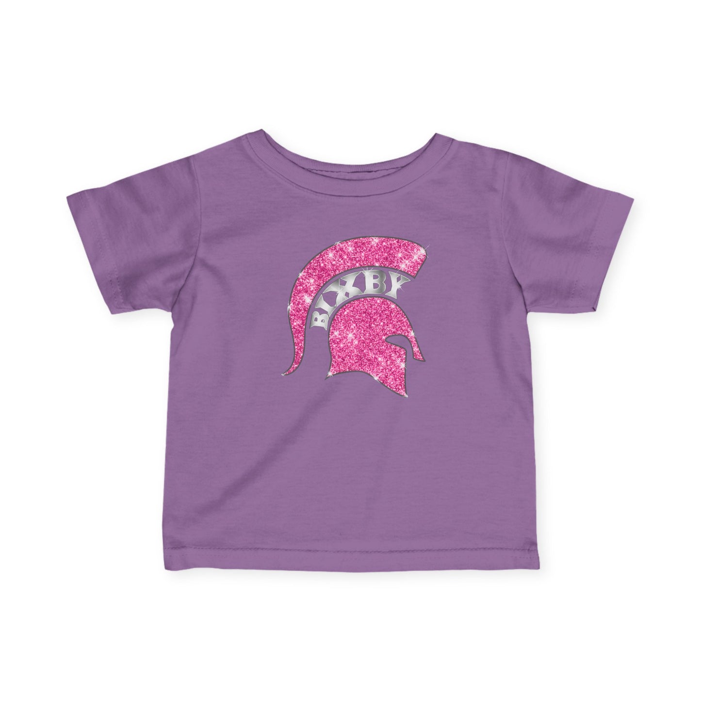 Bixby Spartans Pink Bling Infant Rabbit Skins Tee