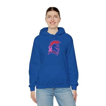 Spartan Helmet Breast Cancer Awareness Gildan Hoodie