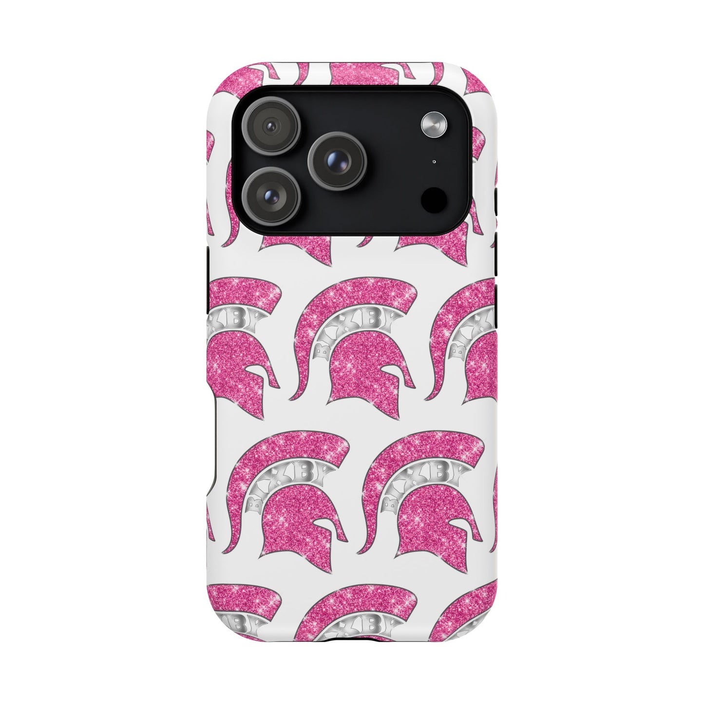 Bixby Spartan Pink Bling Logo Impact Resistant iPhone Case