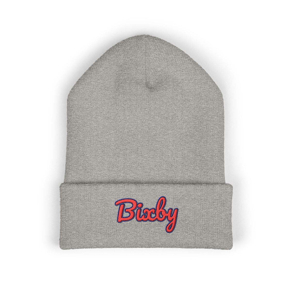 Bixby Spartans Embroidered Cuffed Beanie, Red Script Bixby