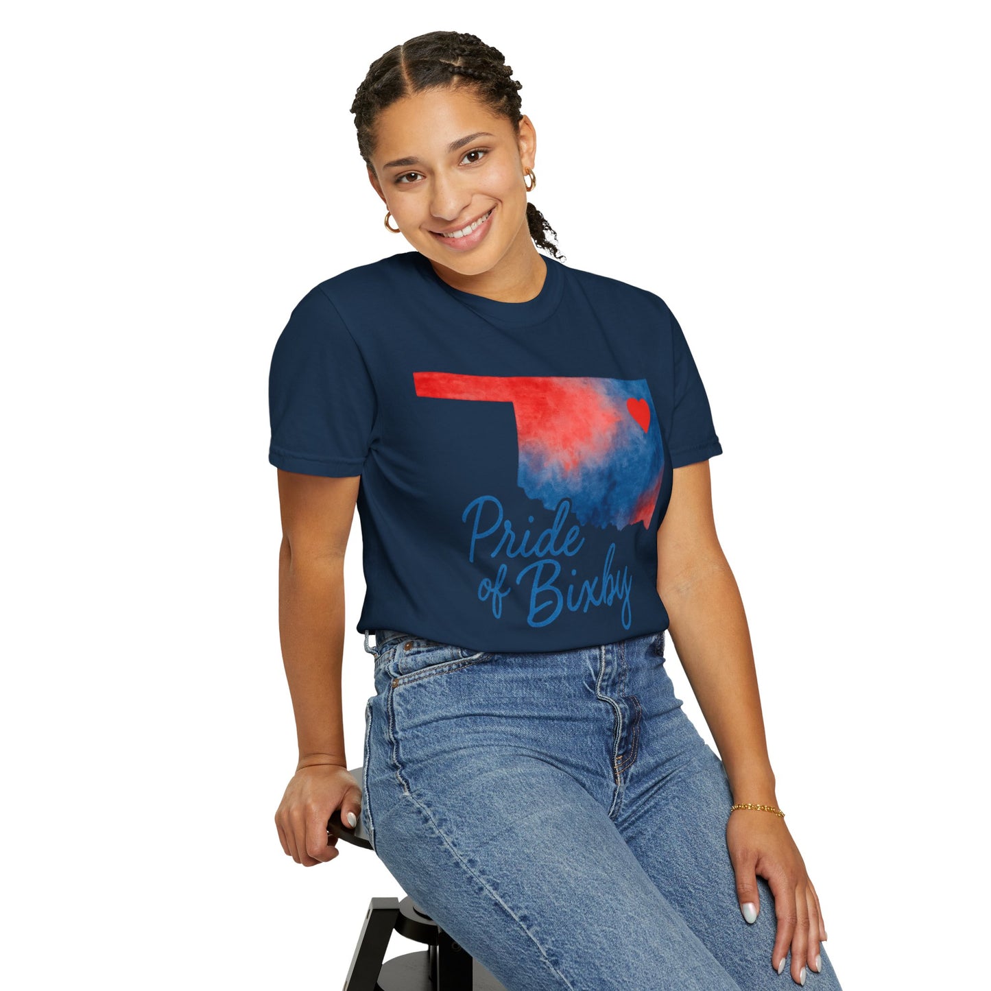 Pride of Bixby OK Watercolor Comfort Colors Tee