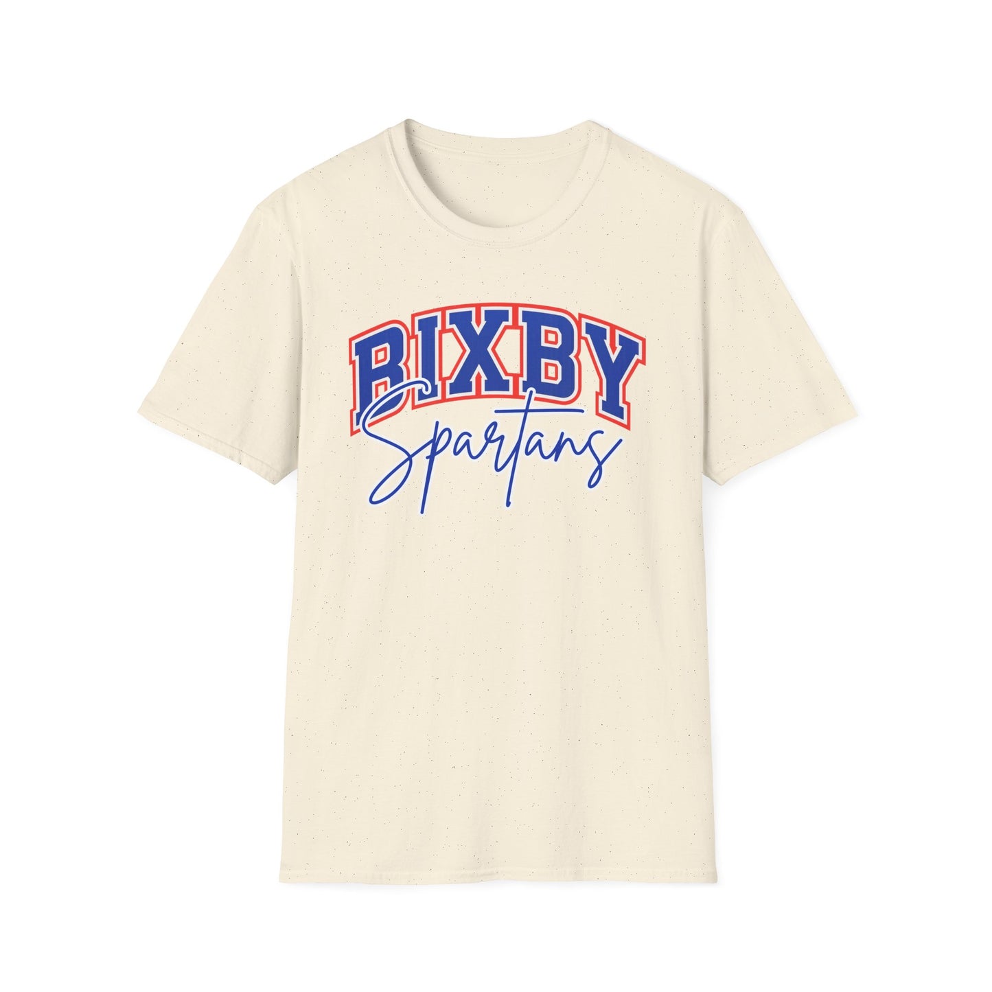 Bixby Spartans Cursive Softstyle Gildan Tee