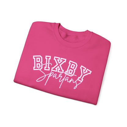Bixby Spartans Pink Outline Gildan Sweatshirt