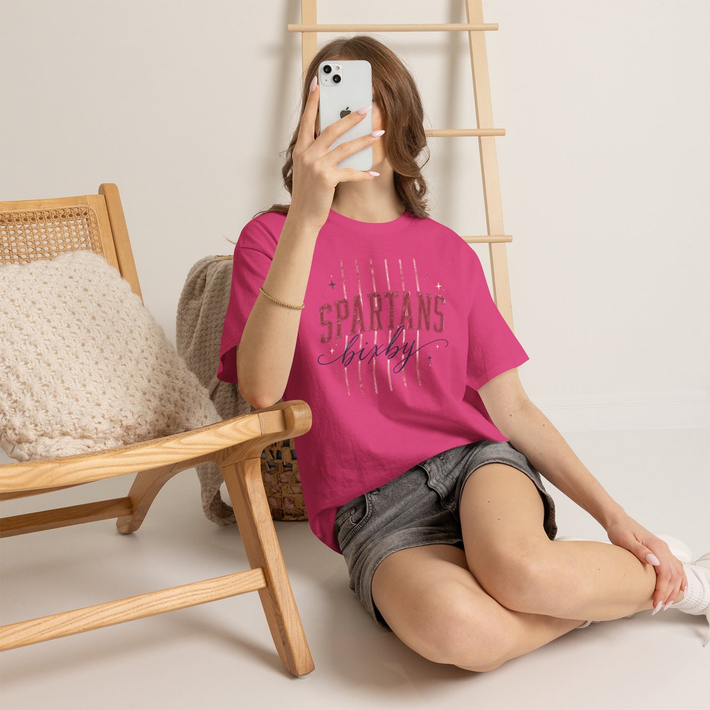 Spartans Bixby T-Shirt — Vintage Red Striped School Spirit Tee