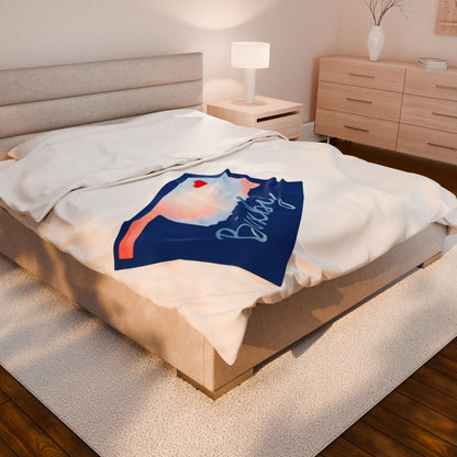 Bixby OK Watercolor Velveteen Plush Blanket