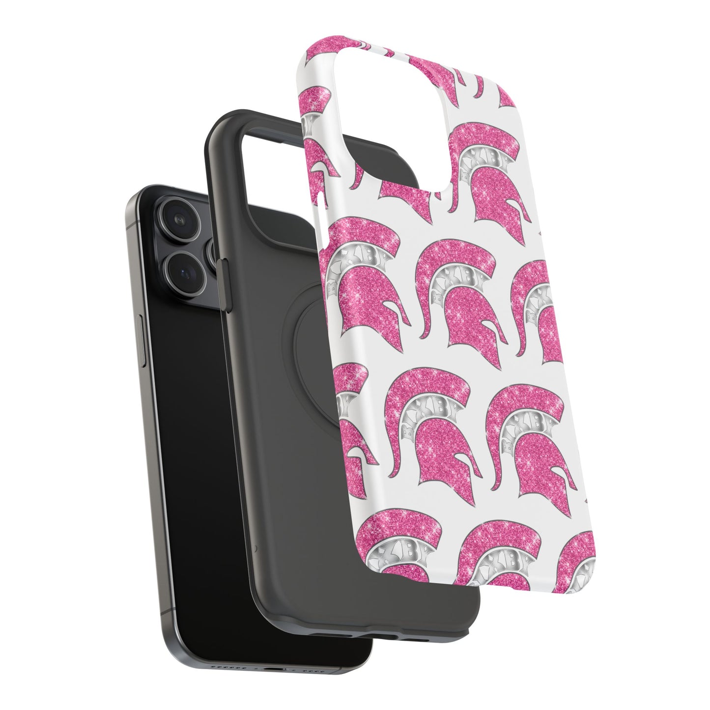Bixby Spartan Pink Bling Logo Impact Resistant iPhone Case