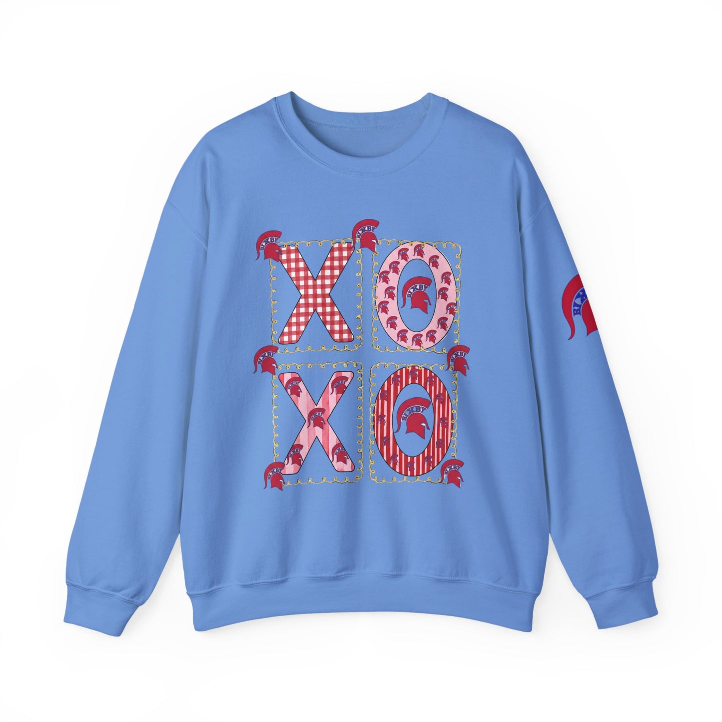 Spartan Logo Valentine XO Graphic Crewneck Sweatshirt