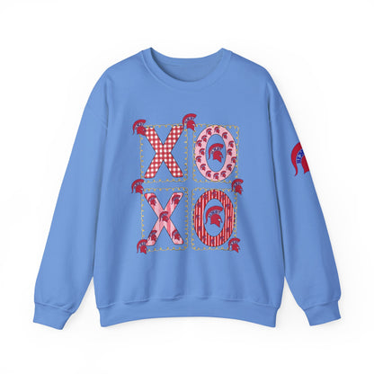 Spartan Logo Valentine XO Graphic Crewneck Sweatshirt