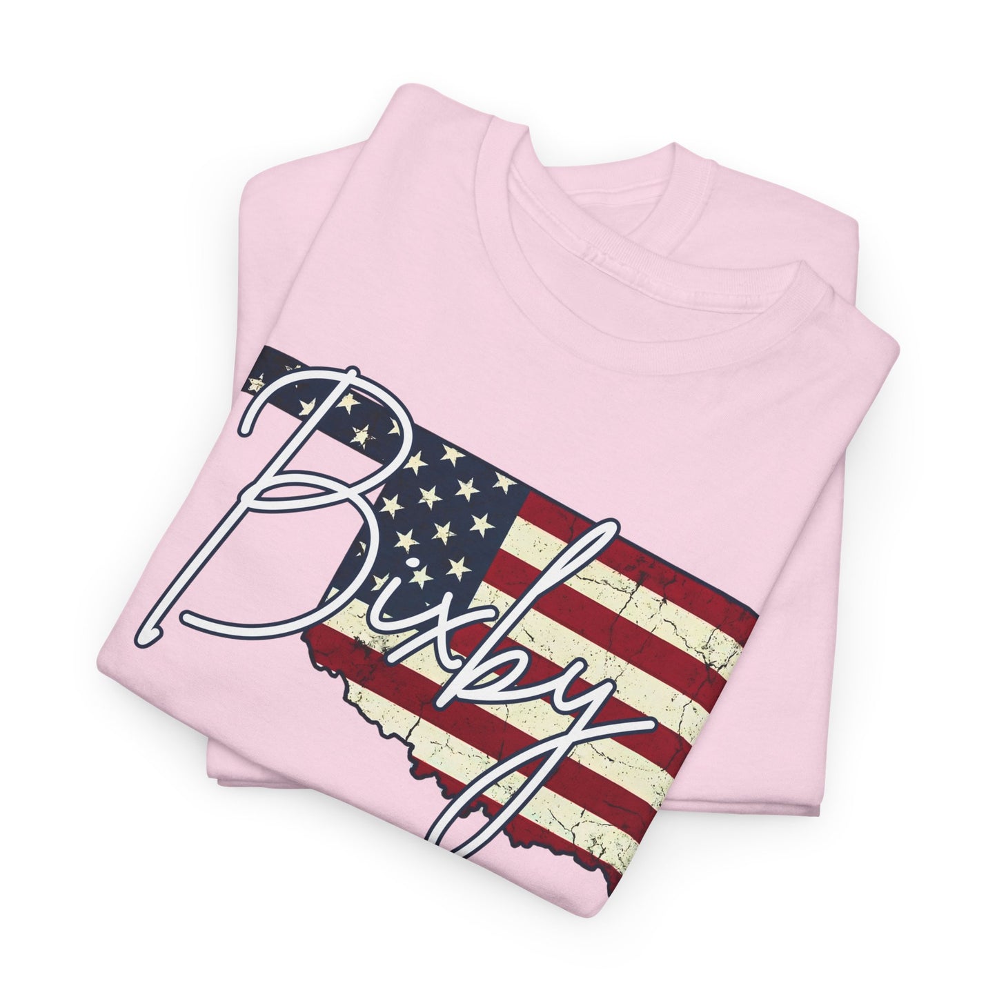 Oklahoma Flag Bixby Script Gildan Tee