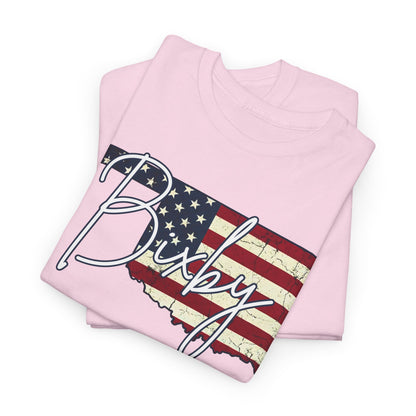 Oklahoma Flag Bixby Script Gildan Tee