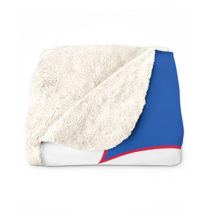 Spartan Blue Large Pattern Logo Comfy Sherpa Fleece Blanket