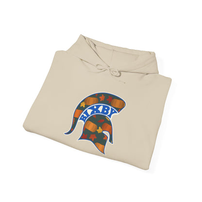 Bixby Spartans Pumpkin Patch Helmet Hoodie – Fall Game Day Hooded Sweatshirt